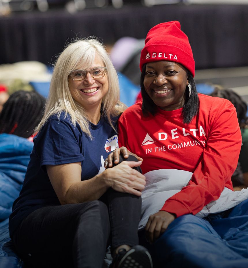 Delta volunteers participating in the Covenant House Sleep Out event