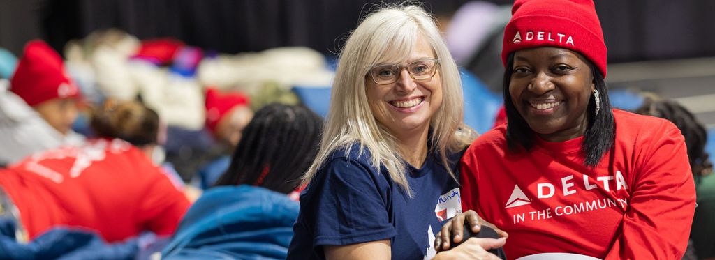 Delta volunteers participating in the Covenant House Sleep Out event